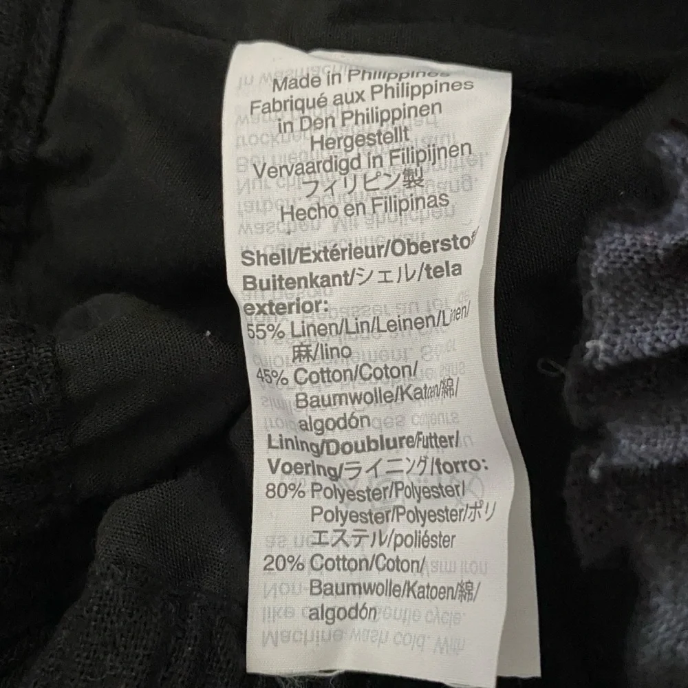 J.CREW FACTORY LINEN BLEND SKIRT SCALLOP HEM PAPERBAG WAIST SIZE 2 BLACK